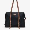 Bosanova Sacs Shopper | Sacs Porté Épaule | Sac bandoulière noir avec anneaux en métal