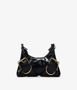 Bosanova Sacs Porté Épaule | Petits Sacs | Sac bandoulière noir avec boucles et chaîne