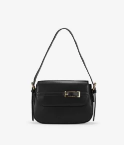 Bosanova Sacs Porté Épaule | Petits Sacs | Sac bandoulière noir avec rabat et ceinture