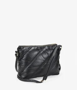 Bosanova Sacs À Bandoulière | Petits Sacs | Sac bandoulière noir avec surpiqûres matelassées