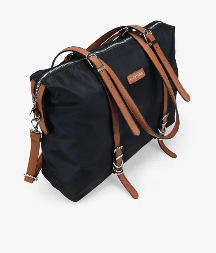 Bosanova Sacs Shopper | Sacs Porté Épaule | Sac bandoulière noir avec anneaux en métal