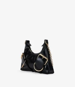 Bosanova Sacs Porté Épaule | Petits Sacs | Sac bandoulière noir avec boucles et chaîne