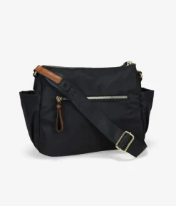 Bosanova Sacs À Bandoulière | Sac bandoulière noir avec fermetures éclair en métal