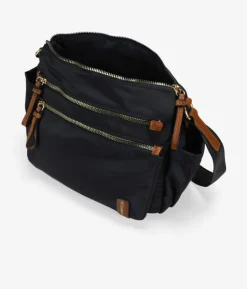 Bosanova Sacs À Bandoulière | Sac bandoulière noir avec fermetures éclair en métal