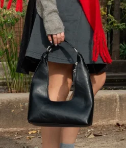 Bosanova Sacs Porté Épaule | Petits Sacs | Sac bandoulière noir effet croco
