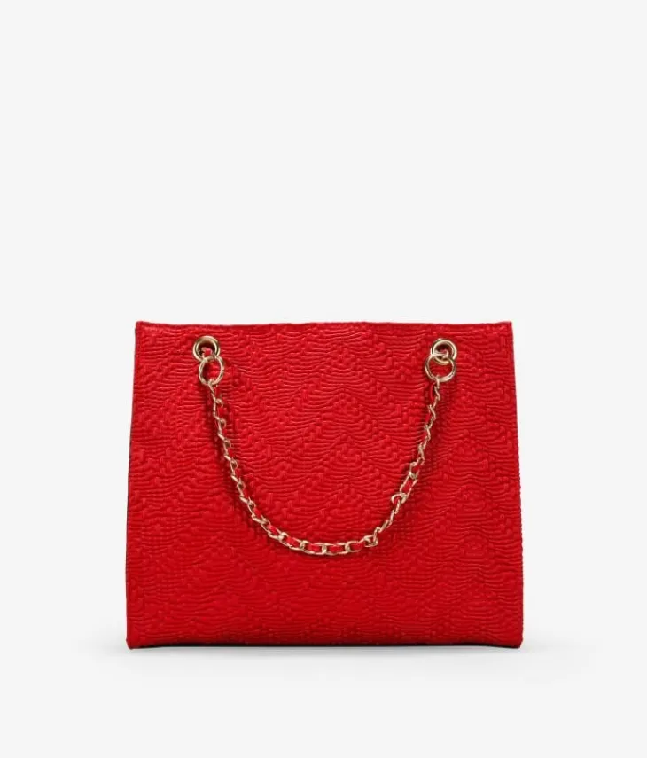 Bosanova Sacs Shopper | Sacs Porté Épaule | Sac bandoulière rouge avec anses chaîne