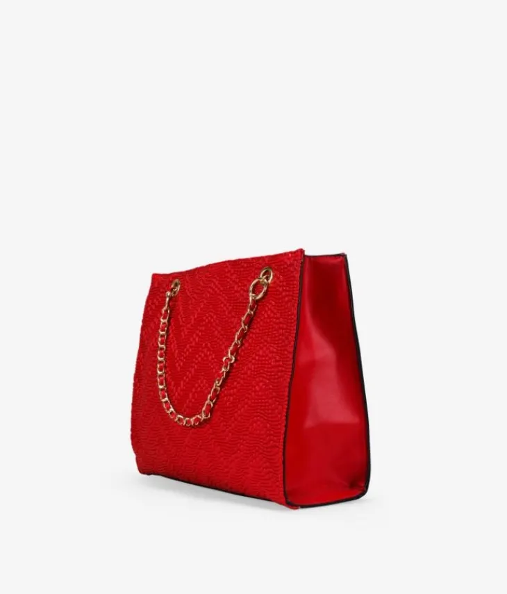 Bosanova Sacs Shopper | Sacs Porté Épaule | Sac bandoulière rouge avec anses chaîne