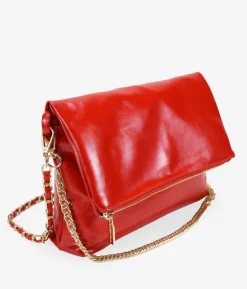 Bosanova Sacs À Bandoulière | Sacs Porté Épaule | Sac bandoulière rouge avec rabat et chaîne