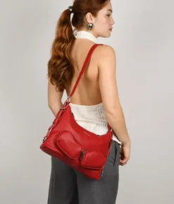 Bosanova Sacs À Bandoulière | Sacs Porté Épaule | Sac bandoulière rouge avec poches