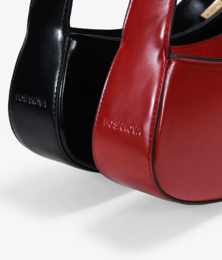 Bosanova Sacs Porté Épaule | Petits Sacs | Sac bandoulière rouge avec anneaux en métal