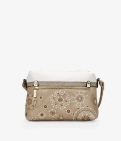 Bosanova Sacs À Bandoulière | Sac bandoulière taupe avec broderie