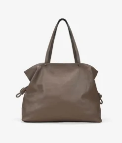 Bosanova Sacs Porté Épaule | Sac bandoulière taupe avec fermeture éclair