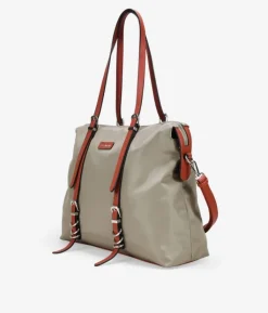 Bosanova Sacs Porté Épaule | Sacs Shopper | Sac bandoulière taupe avec anneaux en métal