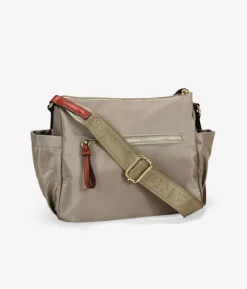 Bosanova Sacs À Bandoulière | Sac bandoulière taupe avec fermetures éclair en métal