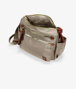 Bosanova Sacs À Bandoulière | Sac bandoulière taupe avec fermetures éclair en métal