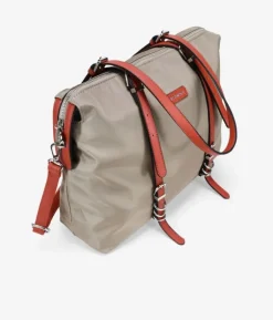 Bosanova Sacs Porté Épaule | Sacs Shopper | Sac bandoulière taupe avec anneaux en métal