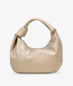Bosanova Sacs Porté Épaule | Petits Sacs | Sac bandoulière tressé beige avec noeud