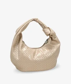Bosanova Sacs Porté Épaule | Petits Sacs | Sac bandoulière tressé beige avec noeud