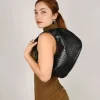 Bosanova Sacs Porté Épaule | Petits Sacs | Sac bandoulière tressé noir avec noeud
