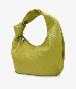 Bosanova Sacs Porté Épaule | Petits Sacs | Sac bandoulière tressé vert avec noeud