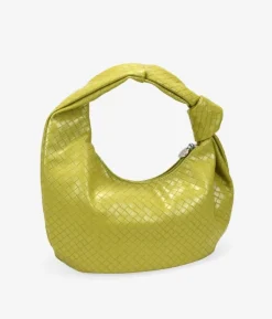 Bosanova Sacs Porté Épaule | Petits Sacs | Sac bandoulière tressé vert avec noeud