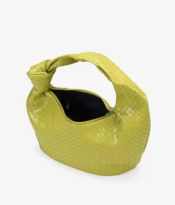 Bosanova Sacs Porté Épaule | Petits Sacs | Sac bandoulière tressé vert avec noeud