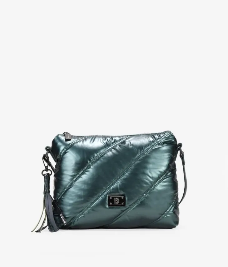 Bosanova Sacs À Bandoulière | Petits Sacs | Sac bandoulière vert avec surpiqûres matelassées