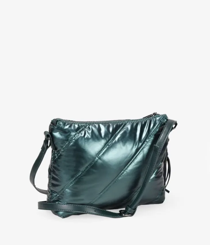 Bosanova Sacs À Bandoulière | Petits Sacs | Sac bandoulière vert avec surpiqûres matelassées