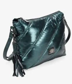 Bosanova Sacs À Bandoulière | Petits Sacs | Sac bandoulière vert avec surpiqûres matelassées