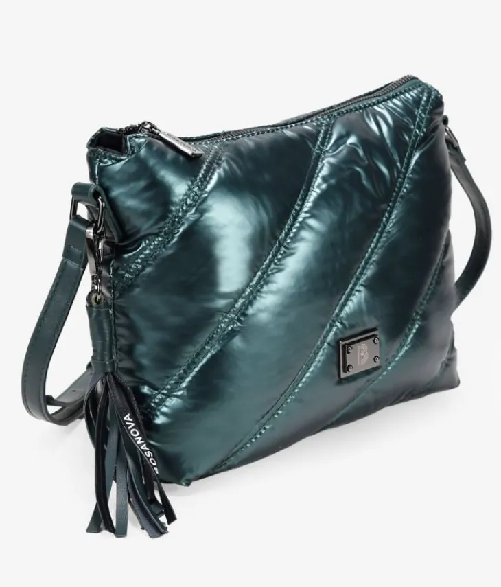 Bosanova Sacs À Bandoulière | Petits Sacs | Sac bandoulière vert avec surpiqûres matelassées