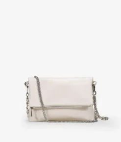 Bosanova Sacs À Bandoulière | Sacs Porté Épaule | Sac blanc avec rabat et chaîne