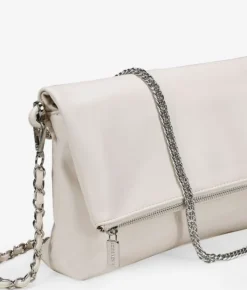 Bosanova Sacs À Bandoulière | Sacs Porté Épaule | Sac blanc avec rabat et chaîne