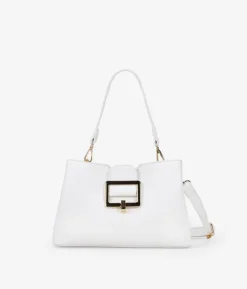 Bosanova Sacs À Bandoulière | Sacs Porté Épaule | Sac blanc avec rabat et fermoir