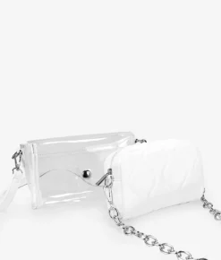 Bosanova Petits Sacs | Sacs À Bandoulière | Sac blanc transparent avec chaîne