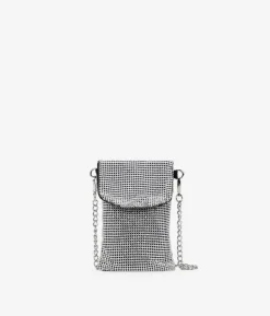Bosanova Sac Minaudières | Petits Sacs | Sac brillant argenté pour mobile