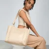Bosanova Sacoche Pour Ordinateur Portable | Sacs Shopper | Sac cabas beige clouté pour ordinateur portable