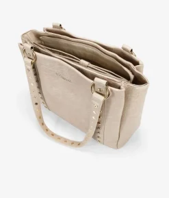 Bosanova Sacoche Pour Ordinateur Portable | Sacs Shopper | Sac cabas beige clouté pour ordinateur portable