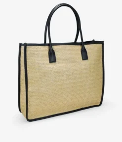 Bosanova Sacs Shopper | Sacs Raphia Et Crochet | Sac cabas en raphia beige avec fermeture éclair