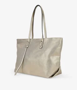 Bosanova Sacs Shopper | Sacs Porté Épaule | Sac cabas en toile dorée avec fermeture éclair