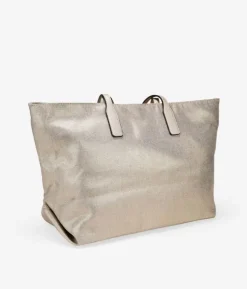 Bosanova Sacs Shopper | Sacs Porté Épaule | Sac cabas en toile dorée avec fermeture éclair