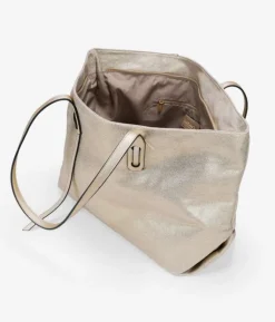 Bosanova Sacs Shopper | Sacs Porté Épaule | Sac cabas en toile dorée avec fermeture éclair