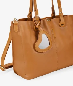 Bosanova Sacs Shopper | Sacs Porté Épaule | Sac cabas marron clair avec miroir