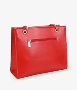 Bosanova Sacs Shopper | Sacs Porté Épaule | Sac cabas rouge avec chaîne