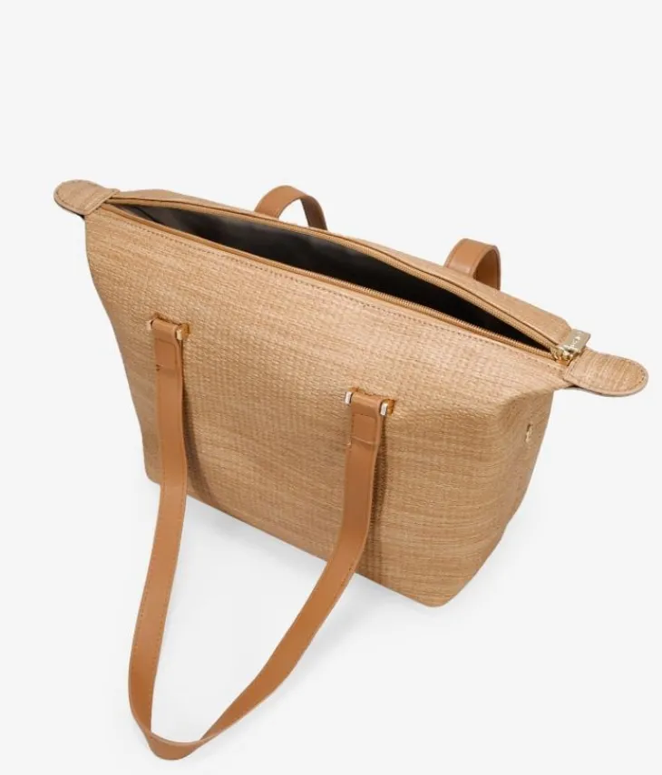 Bosanova Sacs Shopper | Sacs Raphia Et Crochet | Sac cabas zippé marron