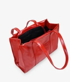 Bosanova Sacs Shopper | Sacs Porté Épaule | Sac cabas zippé rouge