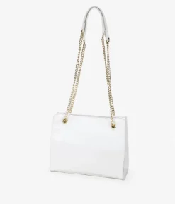 Bosanova Sacs Porté Épaule | Sac carré blanc avec poignées en chaîne