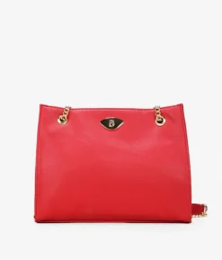 Bosanova Sacs Porté Épaule | Sac carré rouge avec poignées en chaîne