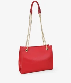 Bosanova Sacs Porté Épaule | Sac carré rouge avec poignées en chaîne