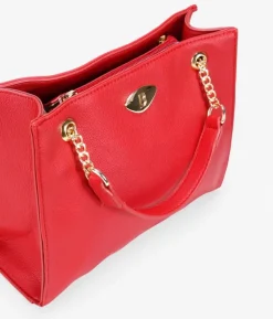 Bosanova Sacs Porté Épaule | Sac carré rouge avec poignées en chaîne