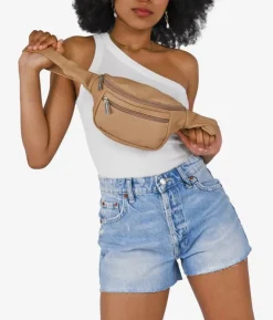 Bosanova Sacs Banane | Sac ceinture beige avec fermetures éclair